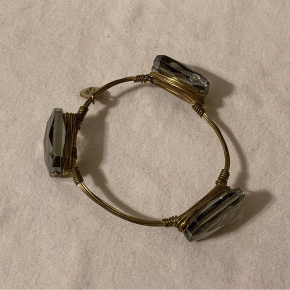 Bourbon and Boweties • gold bangle Smokey grey stones - Picture 5 of 7